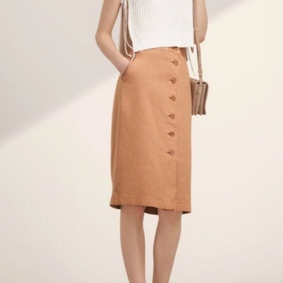 Aritzia Dresses & Skirts - Aritzia Wilfred Lorient Button Front Midi Skirt